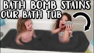 BLACK BATH BOMB PRANK  BATH BOMB STAINS OUR BATHTUB [upl. by Pendergast]