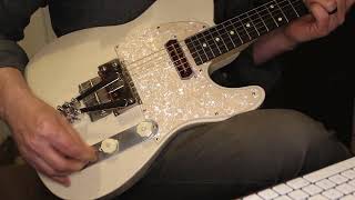 Waterslide Guitar TStyle Coodercaster White Lollar Lap Steel  CC Pickups wCertano B amp G bender [upl. by Ielak]