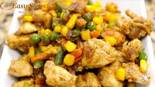 Stir Fry Chicken with Mixed Vegetable Recipe [upl. by Trillbee]