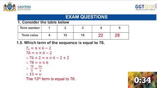 MATHEMATICS GRADE 9  NUMERIC AND GEOMETRIC PATTERNS [upl. by Reynolds]