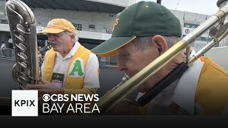 Brass band welcomes As fans to final game at the Oakland Coliseum [upl. by Enayd98]