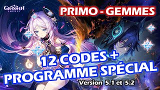 12 Codes primogemmes moras Programme Spécial 52 bannières  Genshin Impact 51 [upl. by Belshin]