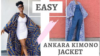 EASY KIMONO JACKET DIY TUTORIAL  How to make a kimono jacket from scratch [upl. by Ahsilram]