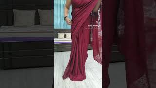 SARI MEIN NARI 🥻 MAROON georgette thread work saree for you ❤❤ Contact no9999124875 [upl. by Aihtenyc]