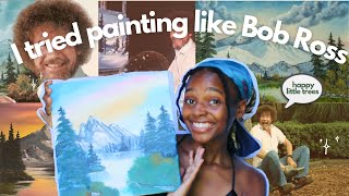 i tried painting like bob ross  Trying Something New EP 2 [upl. by Reinnej]