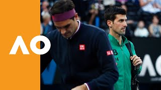 Roger Federer and Novak Djokovic enter Rod Laver Arena SF  Australian Open 2020 [upl. by Gristede]