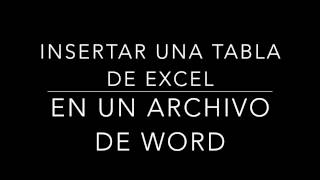 Copiar tabla de Excel® en archivo de Word [upl. by Eldwin]