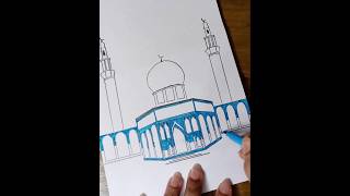 Masjid EAl Aqsa Drawing  artdrawing masjidaqsa islam satisfying share subscribe [upl. by Enirrok]