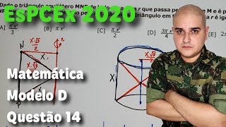 EsPCEx 2020 Matemática  Modelo D  Questão 14  Dado o triângulo equilátero MNP de lado x e a reta [upl. by Cud649]