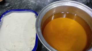 pure cream se makhan or desi ghee banane ka tarikakhalis cream se makhan or desi ghee banana [upl. by Anahsal]