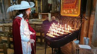 Lit candle in Lichfield Cathedral In memory of my Dad amp Richard Bagot who fought for King Charles I [upl. by Berardo]