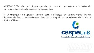 CESPEUnB  REDAÇÃO OFICIAL Questão Resolvida 003 [upl. by Skippy]