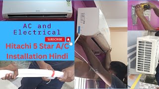 ac installation  hitachi ac installation hindi  AirCoolsarvice12 [upl. by Asital123]