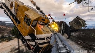 GTA 5  Train Derailment Epic Crash Tests High Speed [upl. by Blondell]