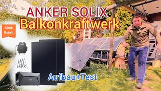 Balkonkraftwerk ANKER SOLIXAufbauTest [upl. by Mandel469]