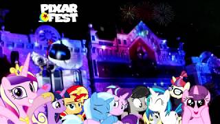 Ponies watch Pixar Fireworks [upl. by Eardnaed605]