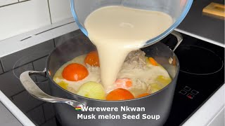 🇬🇭Musk Melon Seed Soup Werewere Nkwan  Step By Step  Recipe  Lovystouch [upl. by Lorsung]