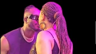 Bebe Cool kissing hiz wife Zuena on stage at Jose chameleon legend in Gold concert [upl. by Ozen452]