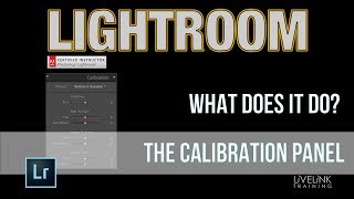 Camera Calibration Panel Lightroom Classic CC [upl. by Hedgcock689]