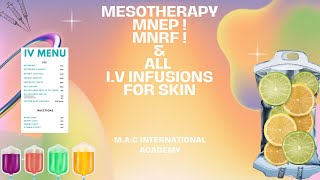 MesoPoration MNRF MNEP Meso solutions  IV infusions  MAC international academy  Skin Lecture [upl. by Erbes]