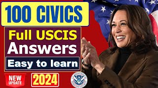 Practice 100 Civics Questions 2024 I US Citizenship USCIS Interview Citizenship Test n400 n400 [upl. by Bozuwa545]