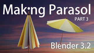 Blender Making animatable umbrella Part3  Cloth simulation [upl. by Mcmurry821]