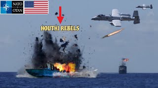 Horrifying A10 warthog attacks and blows up a houthi rebel ship [upl. by Liatnahs846]