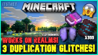 MINECRAFT 3 OP REALM DUPLICATION GLITCHES  Bedrock Minecraft 2024 [upl. by Amena672]