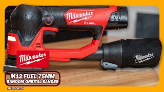 Milwaukee M12 FUEL 75mm 3quot Brushless Cordless Random Orbital Sander Skin  M12FSDR750 [upl. by Mccahill]