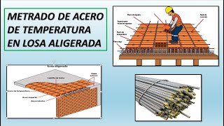 METRADO DE ACERO DE TEMPERATURA EN LOSA ALIGERADA [upl. by Langill21]