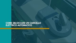 Come sbloccare un cancello elettrico automatico [upl. by Airdnola]