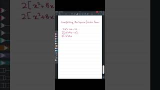 Completing the squareVertex form  IGCSEOLevelEdExcel Math olevelexam igcsemath edexcel [upl. by Delcine]