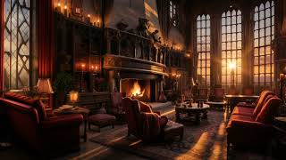 Study In Gryffindor Common Room  Harry Potter Inspired  Crackling Fireplace  Writing Sounds [upl. by Sparks526]