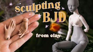 Sculpting BJD prototype from airdry clay  Full walkthrough [upl. by Ahsuatan295]