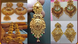 Latest Heavyweight Gold Earrings Designs202224kt Gold Earrings Designs with Weight and price [upl. by Michaelina616]