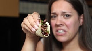 Freaky Food New Yorks Grasshopper Tacos [upl. by Fidelas]