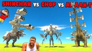 SHINCHAN TEAM vs CHOP TEAM vs AMAAN TEAM in Animal Revolt Battle Simulator Dinosaur Game  AMANYT [upl. by Budde]