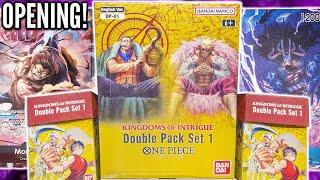 One Piece Card Game Unboxing The DOUBLE PACK SET 1 Kingdoms of Intrigue [upl. by Atiken]