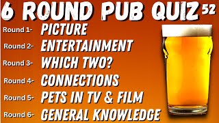 Virtual Pub Quiz 6 Rounds Picture Entertainment Which Two Pets in TV amp Film General Knowledge 52 [upl. by Sarena]