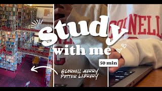 50 min real time STUDY WITH ME Cornell Harry Potter Library  lofi ☕️ [upl. by Kcuhc]