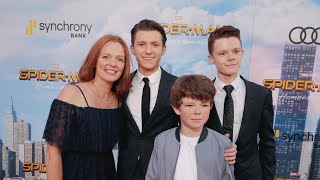 Tom Holland Adorably Brings His Family to the SpiderMan Homecoming Premiere [upl. by Henke]