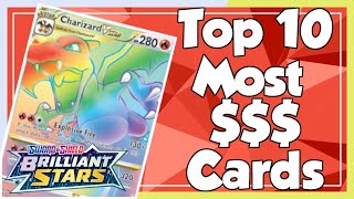 The Top 10 MOST EXPENSIVE Cards From The Pokémon TCG BRILLIANT STARS Set [upl. by Laekim]