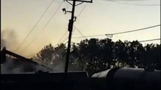 Texas train derailment Viewer video captures train going off the tracks [upl. by Notpmah639]