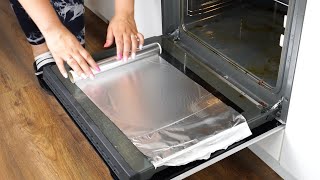 Wrap a dirty oven in foil After 2 hours all burns will disappear [upl. by Anigriv]