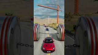 Cars vs Chained Hydraulic Crush 8  BeamNGDrive [upl. by Cam]