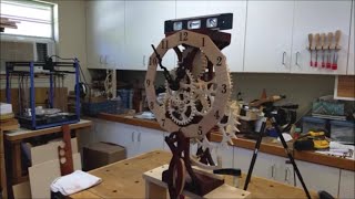 Wooden Gear Clock made with CNC Router [upl. by Auohp648]