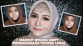 Makeup Wisuda Awet pakai Produk Lokal Murah Banget amp Tutorial Hijabnya [upl. by Ramirolg]