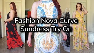 Spring 2019 Fashion Nova Curve Sundress Season TryOn Haul  Ruby Red [upl. by Ihn]