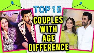 Ranbir Alia Malaika Arjun Abhishek Aishwarya amp more Bollywood COUPLES With AGE Difference  Top 10 [upl. by Ellerol]