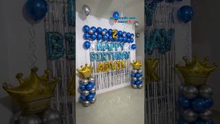 Birthday party decoration 💙 Simple birthday decoration  balloon decoration [upl. by Gale]